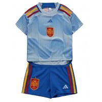Camisa de Futebol Espanha Equipamento Secundário Infantil Mundo 2022 Manga Curta (+ Calças curtas)